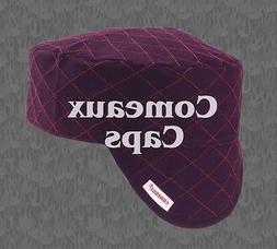 S Hats Comeaux Caps Black Quilted With Red Stitching