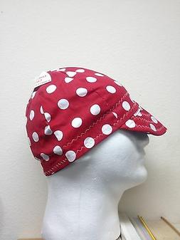 S Hats Pipe Fitter Reversible Red Polka Dot